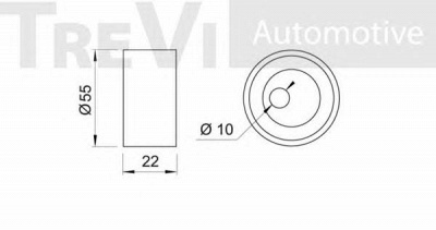 TREVI AUTOMOTIVE td1277 -  Натяжной ролик, ремень ГРМ